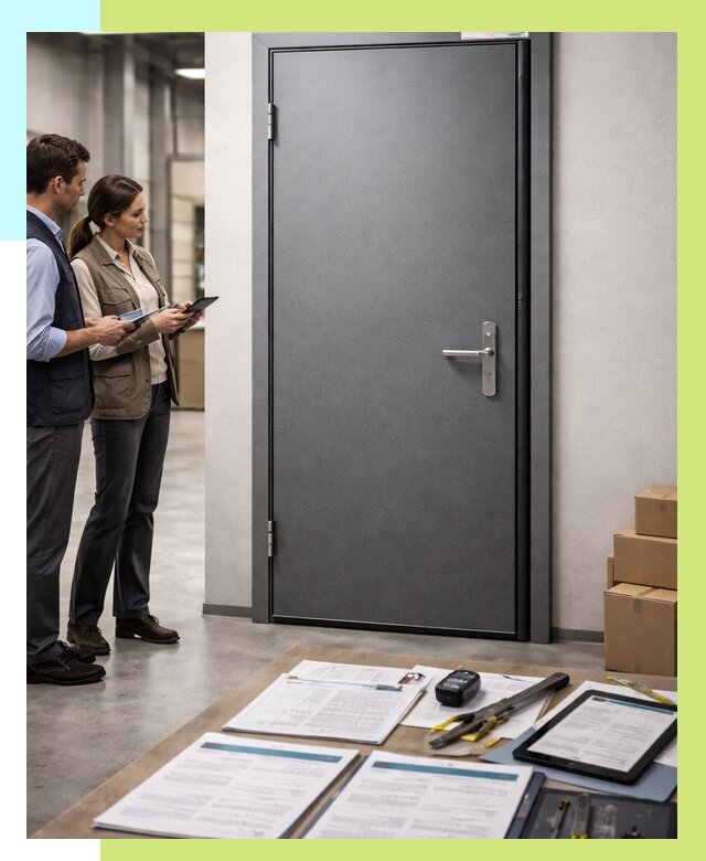 Сертификация противопожарных дверей в Чайковском от 9109 р. | Алешин-Чкв