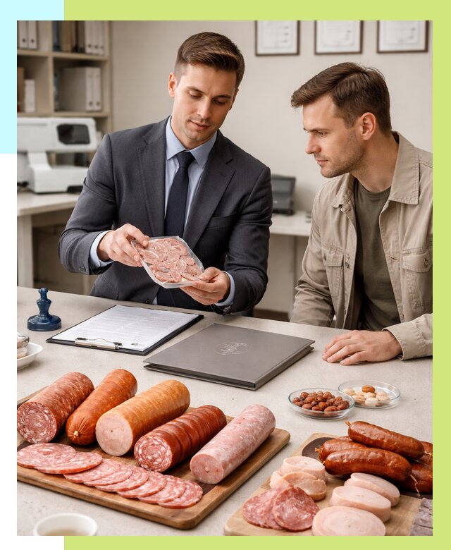 Сертификация колбасных изделий в Чайковском от 7591 р. | Алешин-Чкв